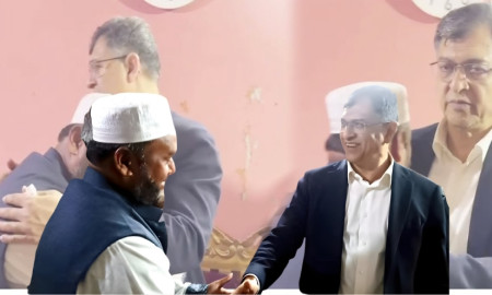 Salahuddin Ahmed visits Jamaat candidate’s home after campaign launch