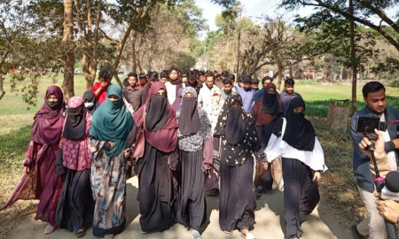 SUST protests demanding SUCSU polls as scheduled