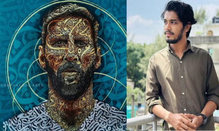 রেখার বাঁকে স্বপ্নের ভাষা: বোরহানের ক্যালিগ্রাফিতে মুগ্ধ সবাই