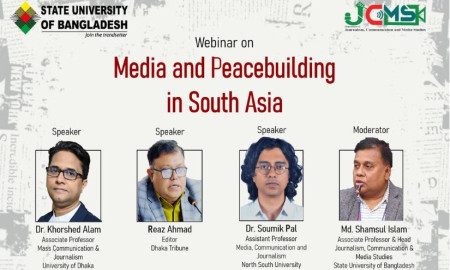দক্ষিণ এশিয়ায় শান্তি প্রতিষ্ঠায় গণমাধ্যমের ভূমিকা নিয়ে স্টেট ইউনিভার্সিটিতে ওয়েবিনার