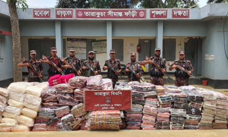 ফেনীতে বিজিবির অভিযানে কোটি টাকার চোরাই পণ্য জব্দ