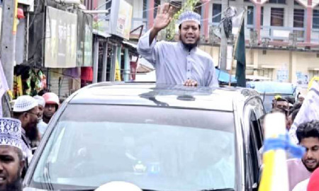 মুফতি আমির হামজার নির্বাচনী প্রচার শুরু, বিশাল শোভাযাত্রা