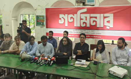 জুলাই অভ্যুত্থানের স্মরণে বিজয় সরণিতে নির্মিত হচ্ছে ‘গণমিনার’ 