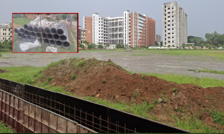 নজরুল বিশ্ববিদ্যালয়ে মাঠ সংস্কারে অনিয়মের অভিযোগ