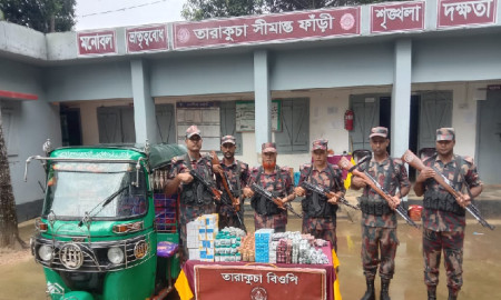 সীমান্তে বিপুল পরিমাণ ভারতীয় মাদক ও কসমেটিকস সামগ্রী জব্দ