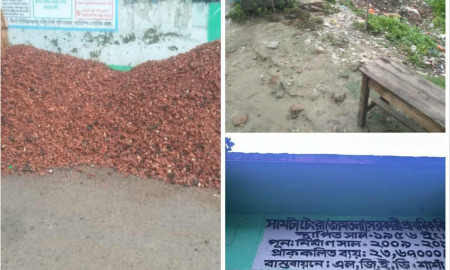 যশোরের শার্শায় স্কুলের জমি দখল করে দোকানঘর নির্মাণের চেষ্টা, গ্রামবাসীর বাধায় কাজ বন্ধ