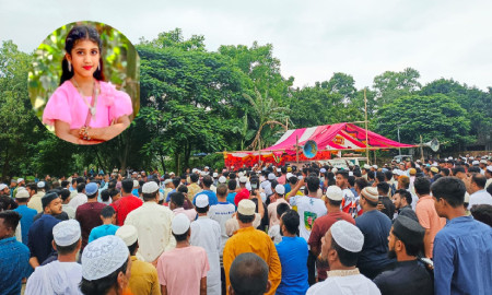 উদ্ঘাটন হয়নি ময়না হত্যার রহস্য, জানাজায় জনতার ঢল 