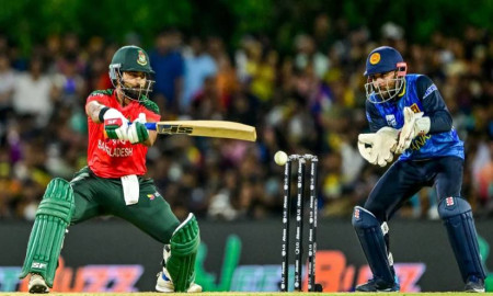 লিটন-শামীমের ব্যাটিং তাণ্ডবে চ্যালেঞ্জিং পুঁজি বাংলাদেশের