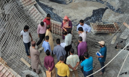 নজরুল বিশ্ববিদ্যালয়ে নির্মাণাধীন ভবনের ছাদ ধস, ইউজিসির তদন্ত কমিটির পরিদর্শন