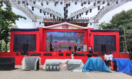 জুলাই ঘোষণাপত্র পাঠের মঞ্চ প্রস্তুত