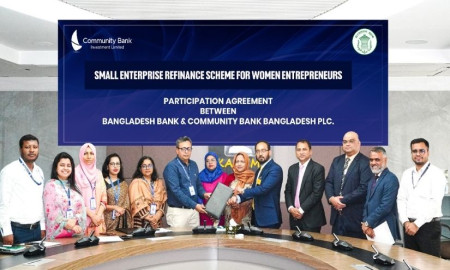 বাংলাদেশ ব্যাংকের সাথে কমিউনিটি ব্যাংকের নারী উদ্যোক্তাদের রিফাইন্যান্সিং সংক্রান্ত চুক্তি স্বাক্ষর