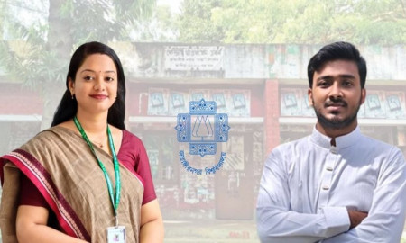 জাকসুতে ছাত্রদল প্যানেলে ‘বি’ ও ‘ডি’ ইউনিটের ভর্তি পরীক্ষায় প্রথম হওয়া মৌসুমী-ইয়ামিন 