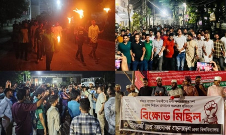 চট্টগ্রাম বিশ্ববিদ্যালয়ে হামলার প্রতিবাদে ক্যাম্পাসে ক্যাম্পাসে বিক্ষোভ