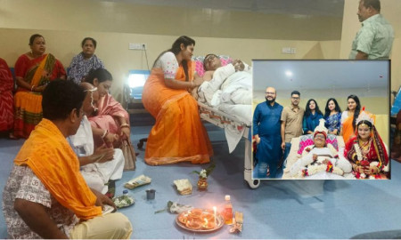 সড়ক দুর্ঘটনায় আহত বর, হাসপাতালেই হলো বিয়ে