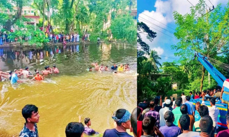 লক্ষ্মীপুরে নিয়ন্ত্রণ হারিয়ে যাত্রীবাহী বাস খালে, নিহত ১