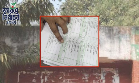 জাকসু নির্বাচনের এক কেন্দ্রে ব্যালট পেপারে ভুল