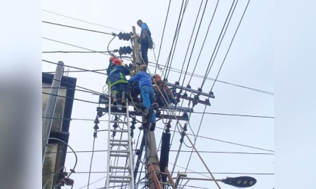 বিদ্যুতায়িত হয়ে খুঁটির মাথায় আটকে ছিলেন পল্লী বিদ্যুতের কর্মী