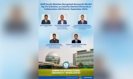 বিশ্বের শীর্ষ ২ শতাংশ বিজ্ঞানীর তালিকায় এআইইউবির ৫ শিক্ষক