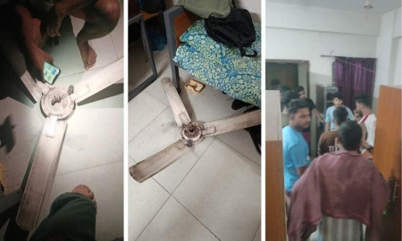 মধ্যরাতে ড্যাফোডিলের হলে ভেঙে পড়লো ফ্যান