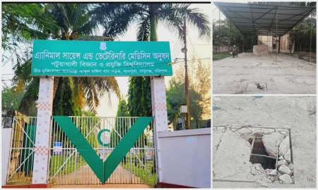 পবিপ্রবির নবনির্মিত বাস-শেড উদ্বোধনের আগেই ফাটল