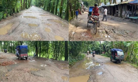 গলাচিপায় ব্যস্ততম সড়কের বেহাল দশায় জনদুর্ভোগে লাখো মানুষ