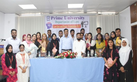 প্রাইম ইউনিভার্সিটিতে ‘ল’ কুইজ ও পোস্টার প্রেজেন্টেশনের পুরস্কার বিতরণী অনুষ্ঠিত