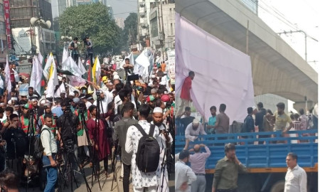 ৮ দলের মহাসমাবেশ, চলছে অস্থায়ী মঞ্চ নির্মাণের কাজ