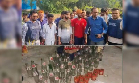 ফরিদপুরে ককটেল-পেট্রোলবোমা উদ্ধার, আটক ৩