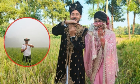 এবার মনোনয়ন রিভিউয়ের দাবিতে ধানক্ষেতে নবদম্পতির ব্যতিক্রমী ছবি ভাইরাল