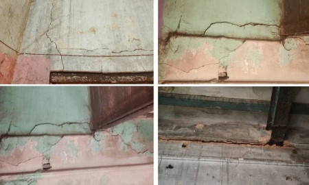 ভূমিকম্পে কবি নজরুল কলেজের শহীদ শামসুল আলম ছাত্রাবাসের একাধিক কক্ষে ফাটল