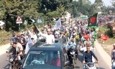 সাত হাজার মোটরসাইকেল নিয়ে জামায়াত প্রার্থী দেলোয়ারের শোডাউন