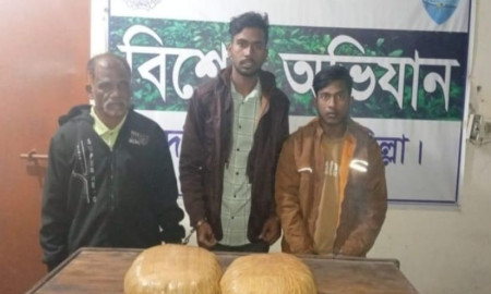 ৬ কেজি গাঁজাসহ গ্রেফতার ৩, আছেন স্বেচ্ছাসেবক দল নেতাও