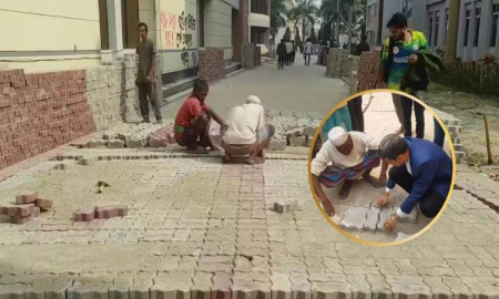 যবিপ্রবিতে ত্রুটিপূর্ণ রাস্তা নির্মাণ, পুনর্নির্মাণের নির্দেশ যবিপ্রবি উপাচার্যের