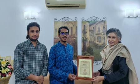 হুমা খানের সঙ্গে সৌজন্য সাক্ষাৎ জবি শিবির সেক্রেটারির