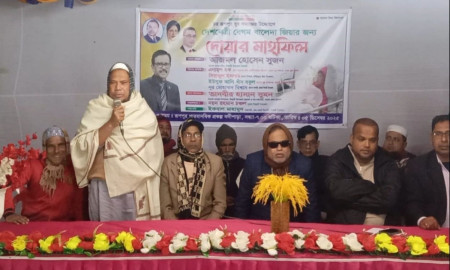 ধানের শীষে ভোট চেয়ে ‘জয় বাংলা’ স্লোগান দিয়েছেন প্রধান শিক্ষক