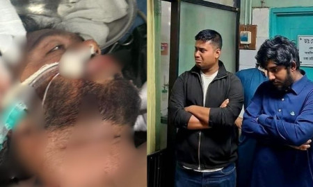 ওসমান হাদির রুমের সামনে দাঁড়িয়ে কাঁদছেন হাসনাত আবদুল্লাহ