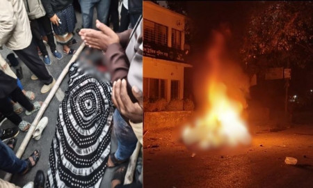 মোটরসাইকেল দুর্ঘটনায় দুই যুবকের মৃত্যু, ক্ষুব্ধ জনতার ভাঙচুর-অগ্নিসংযোগ