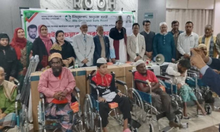 গাজীপুরে নিসচার উদ্যোগে সড়ক দুর্ঘটনায় পঙ্গু ১৭ জনের মধ্যে হুইলচেয়ার বিতরণ