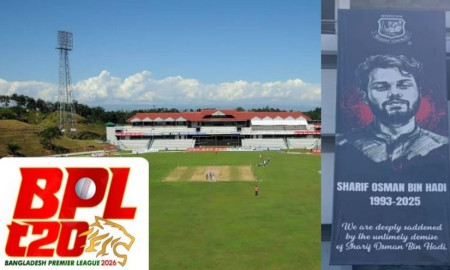 বিপিএলে হাদির স্মরণে ১ মিনিট নীরবতা, মুশফিক ধরলেন মোনাজাত