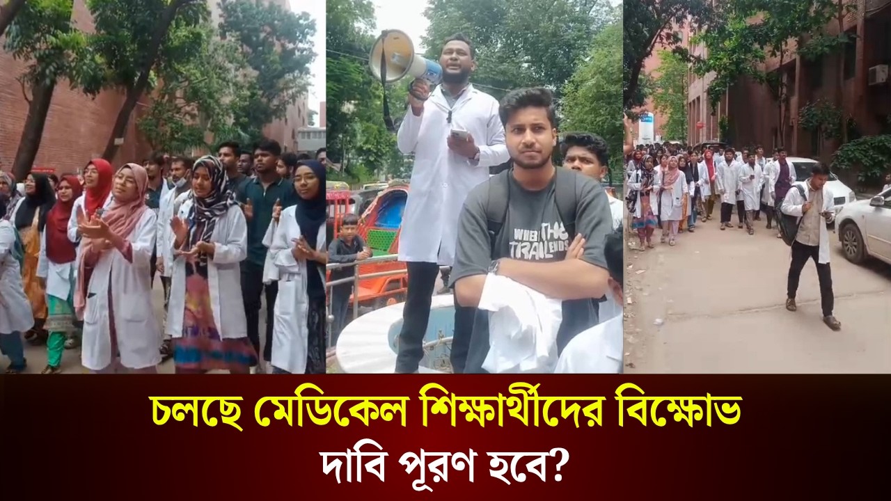 চলছে মেডিকেল শিক্ষার্থীদের বিক্ষোভ, দাবি পূরণ হবে? 