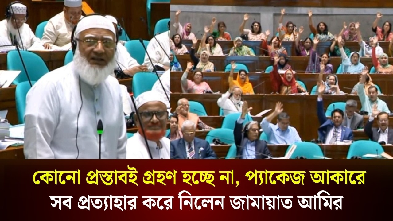কোনো প্রস্তাবই গ্রহণ হচ্ছে না, প্যাকেজ আকারে সব প্রত্যাহার করে নিলেন জামায়াত আমির 