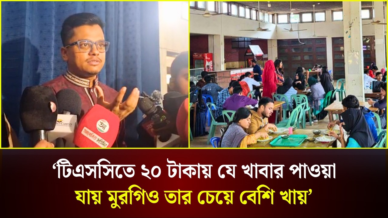  টিএসসিতে ২০ টাকায় যে খাবার পাওয়া যায় মুরগিও তার চেয়ে বেশি খায়: ডাকসু জিএস