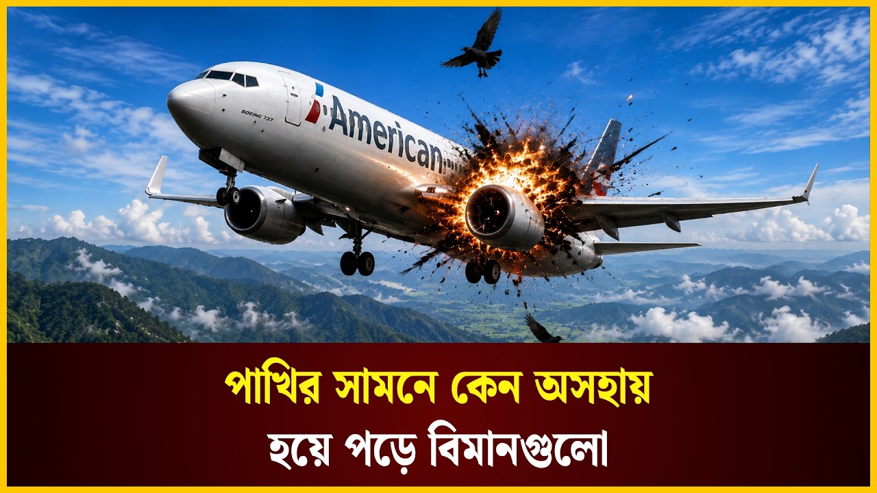 পাখির সামনে অসহায় শক্তিশালী বিমান