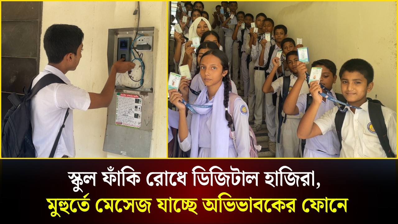  স্কুল ফাঁকি রোধে ডিজিটাল হাজিরা, মুহুর্তে মেসেজ যাচ্ছে অভিভাবকের ফোনে