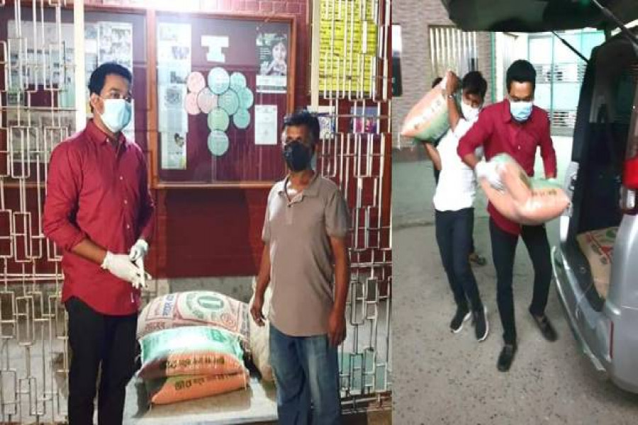 দৃষ্টি প্রতিবন্ধী শিক্ষার্থীদের এক মাসের খাবার দিলেন রাব্বানী