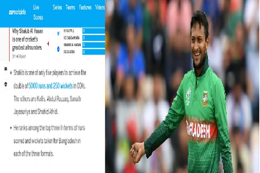 বিশ্বের সর্বকালের সেরা ৫ অলরাউন্ডারের তালিকায় সাকিব