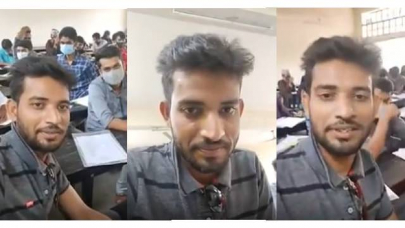 পরীক্ষার হলে বসে ফেসবুক লাইভে ছাত্রলীগ নেতা (ভিডিও)