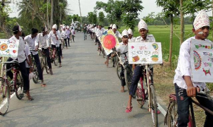 নববর্ষে চারশত শিক্ষার্থীর ১৫ কিলোমিটার সাইকেল র‌্যালি