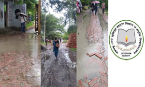 অল্প বৃষ্টিতে জলাবদ্ধতা, ভোগান্তিতে বশেমুরবিপ্রবি শিক্ষার্থীরা