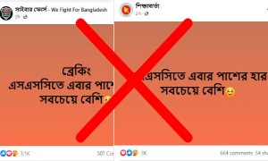 এসএসসিতে এবার পাশের হার সবচেয়ে বেশি— তথ্যটি ভুয়া